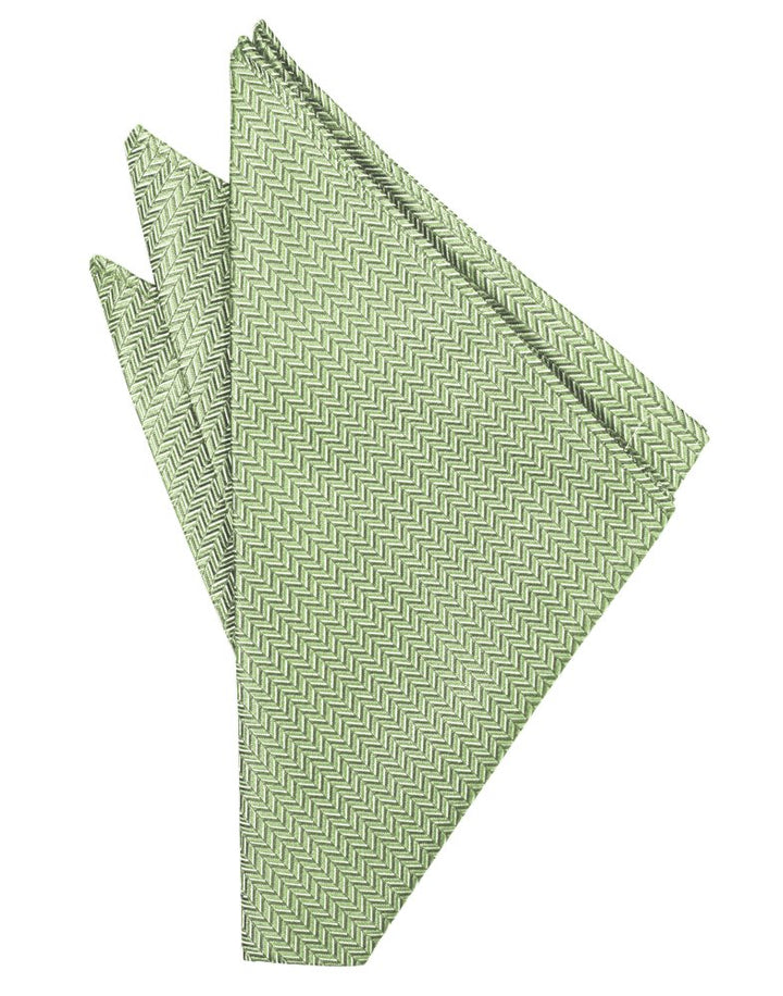 Mint Herringbone Pocket Square