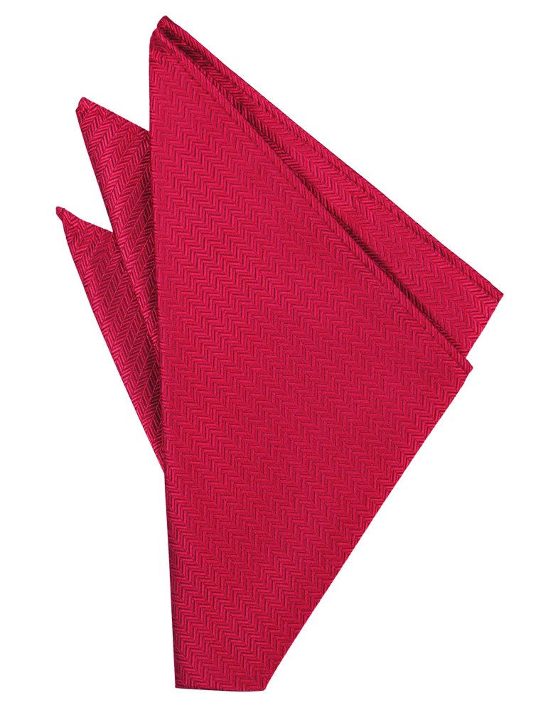 Watermelon Herringbone Pocket Square