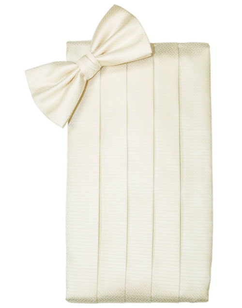 Ivory Herringbone Cummerbund