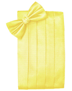 Lemon Herringbone Cummerbund