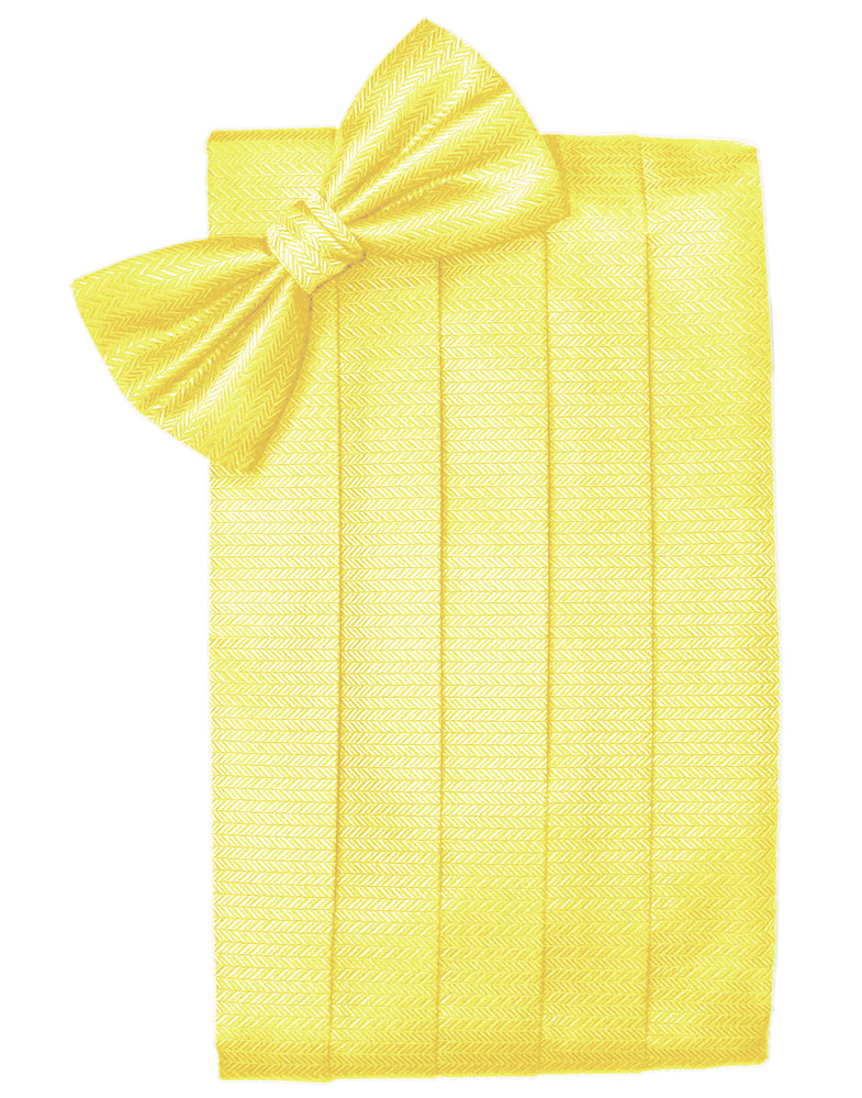 Lemon Herringbone Cummerbund