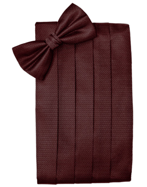 Merlot Herringbone Cummerbund