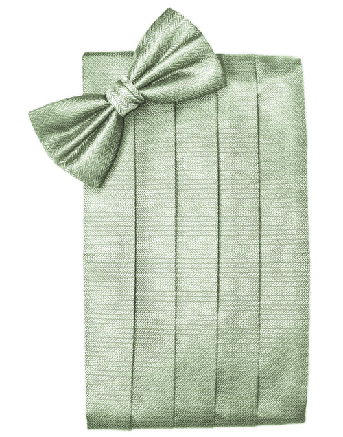 Mint Herringbone Cummerbund