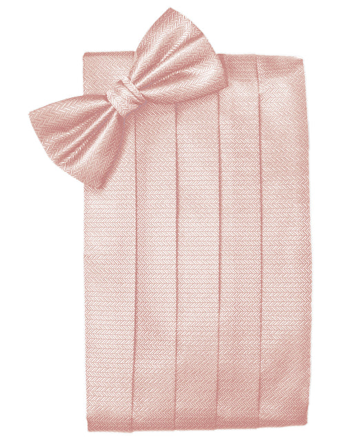 Peach Herringbone Cummerbund