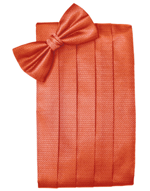 Persimmon Herringbone Cummerbund