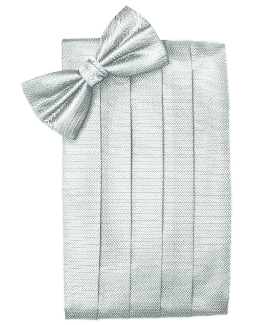 Platinum Herringbone Cummerbund