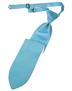 Blue Ice Herringbone Long Tie