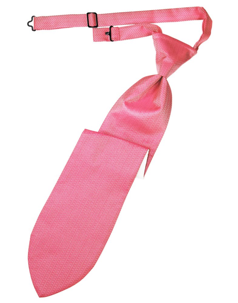 Bubblegum Herringbone Long Tie