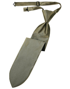 Champagne Herringbone Long Tie