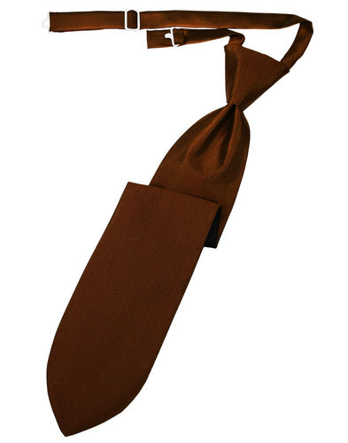 Cinnamon Herringbone Long Tie