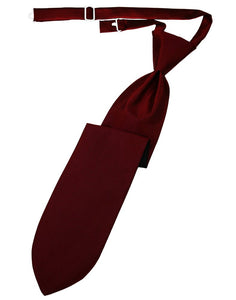 Claret Herringbone Long Tie