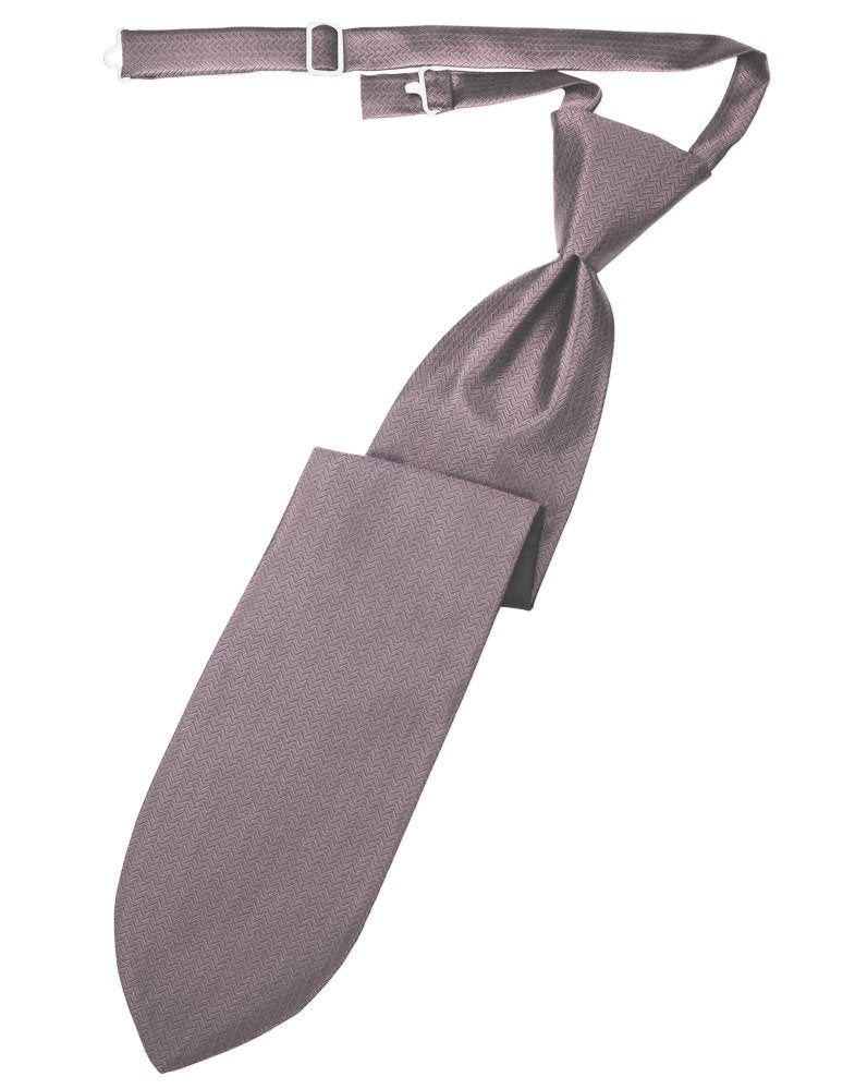 Frosty Pink Herringbone Long Tie