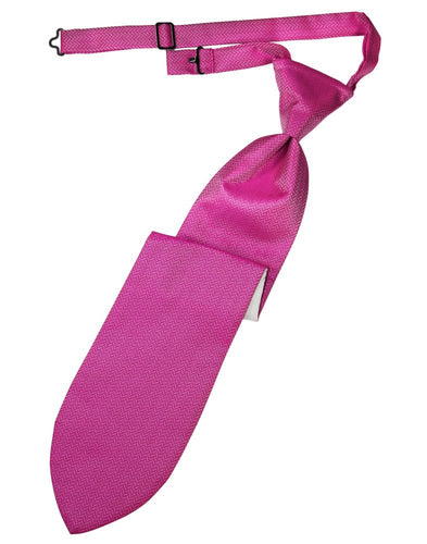 Fuchsia Herringbone Long Tie