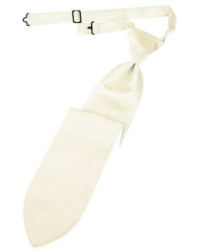 Ivory Herringbone Long Tie