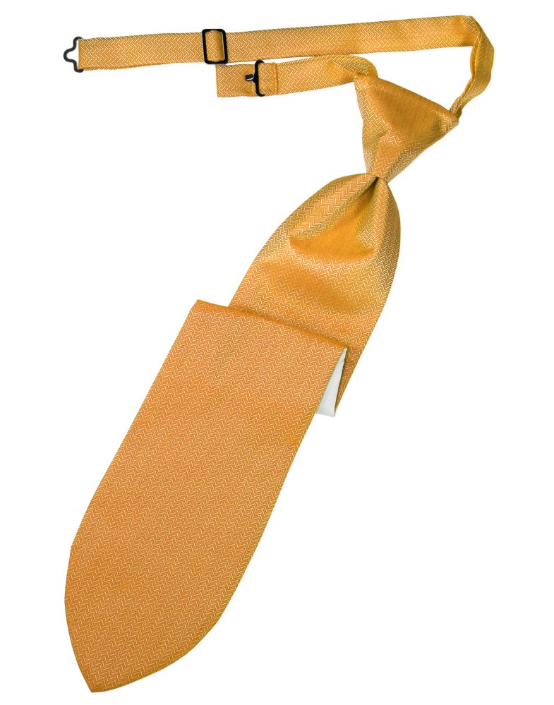 Mandarin Herringbone Long Tie
