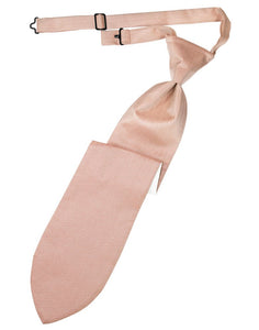 Peach Herringbone Long Tie