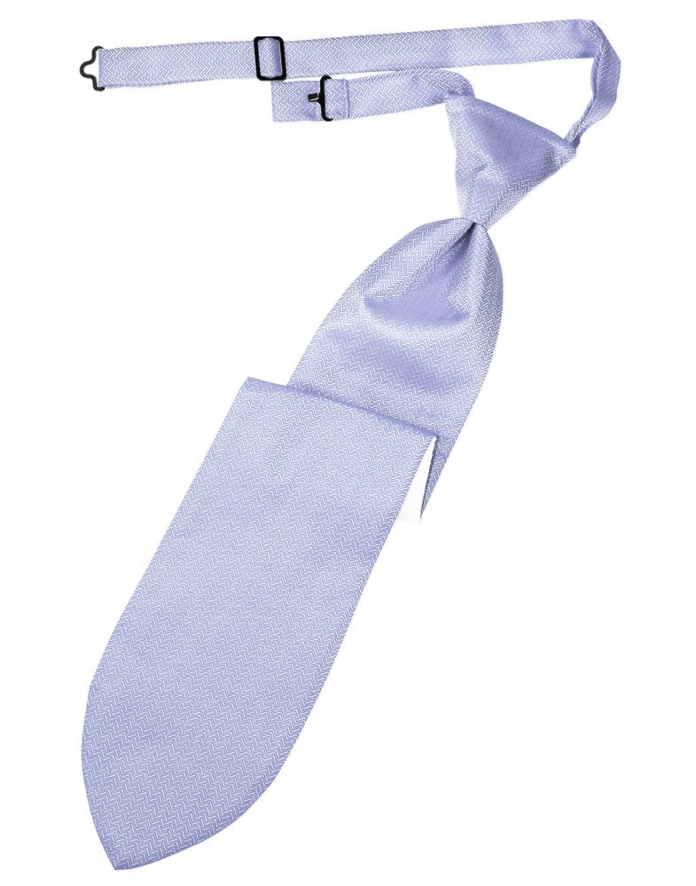 Periwinkle Herringbone Long Tie