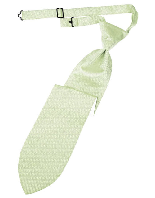 Pistachio Herringbone Long Tie