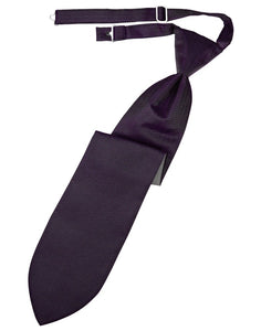 Plum Herringbone Long Tie