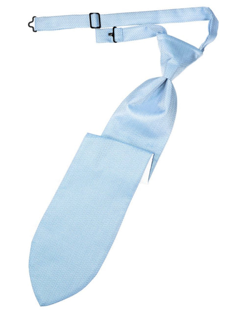 Powder Blue Herringbone Long Tie