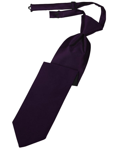 Amethyst Solid Satin Long Tie