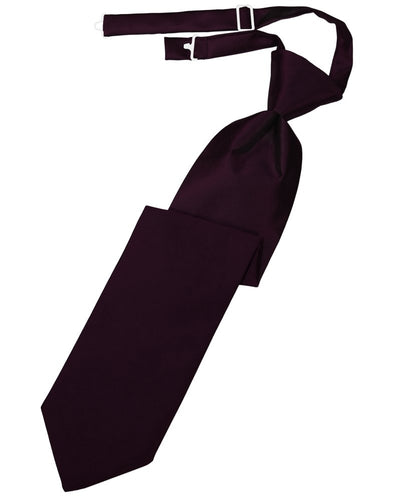Berry Solid Satin Long Tie