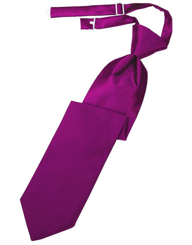 Cassis Solid Satin Long Tie