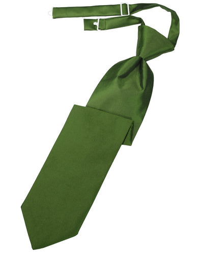 Clover Solid Satin Long Tie