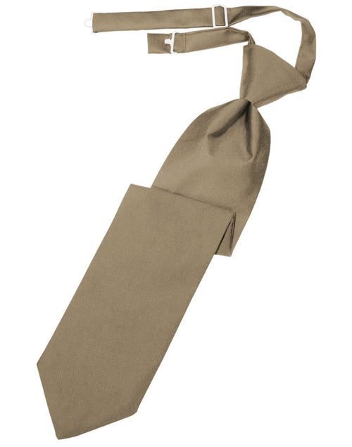 Latte Solid Satin Long Tie