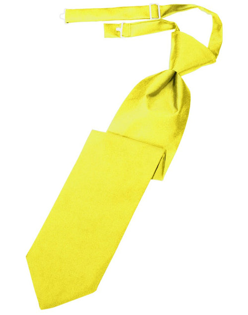 Lemon Solid Satin Long Tie