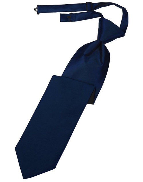 Marine Solid Satin Long Tie