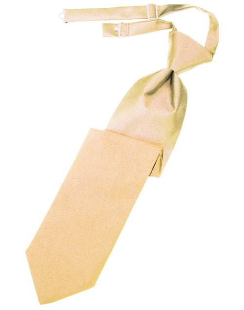 Peach Solid Satin Long Tie