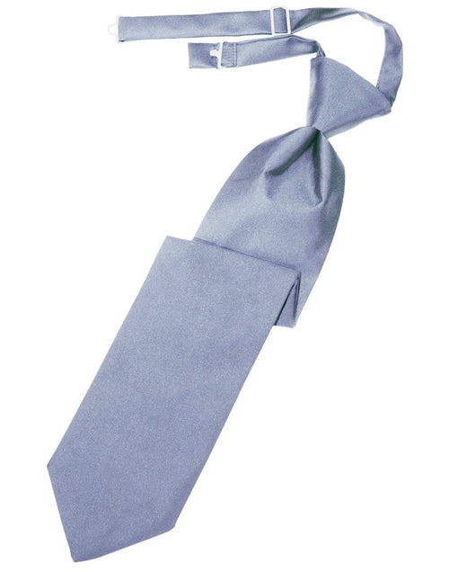 Periwinkle Solid Satin Long Tie