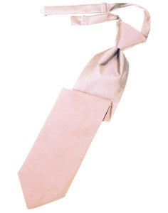 Pink Solid Satin Long Tie
