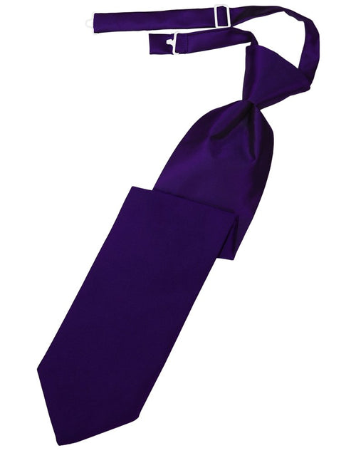 Purple Solid Satin Long Tie