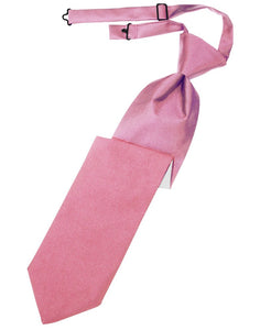 Rose Petal Solid Satin Long Tie