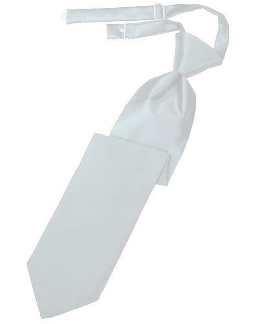 Seaglass Blue Solid Satin Long Tie