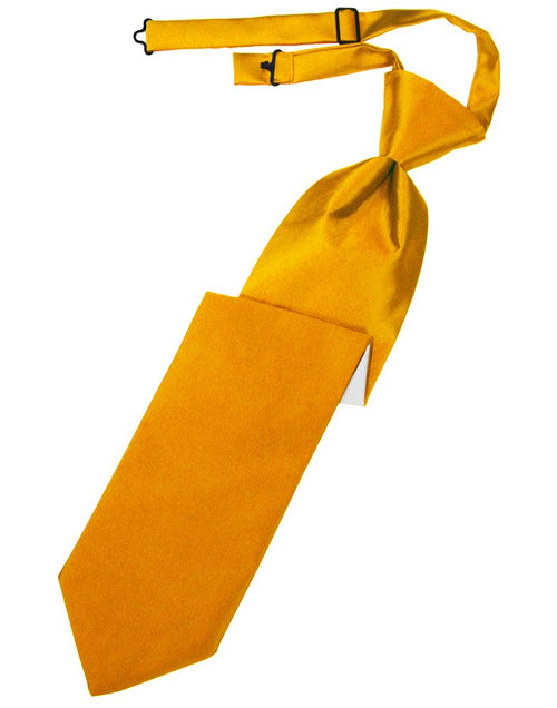 Tangerine Solid Satin Long Tie