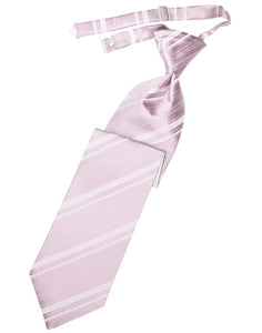 Blush Striped Satin Long Tie