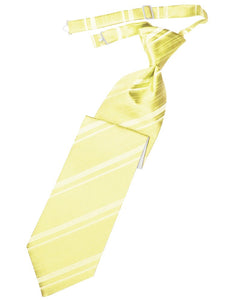 Canary Striped Satin Long Tie