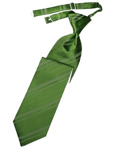 Clover Striped Satin Long Tie