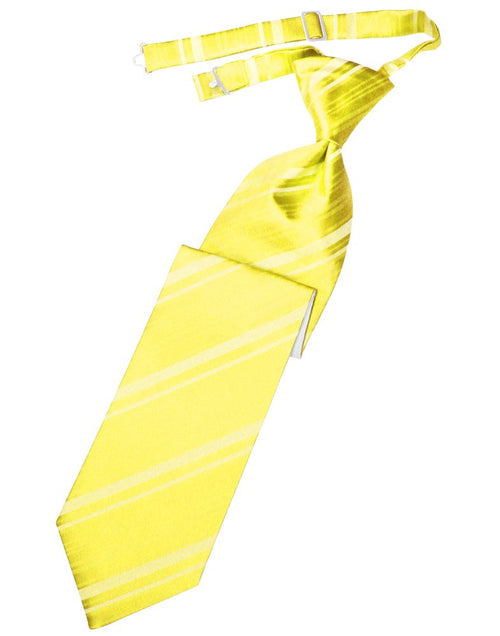 Lemon Striped Satin Long Tie
