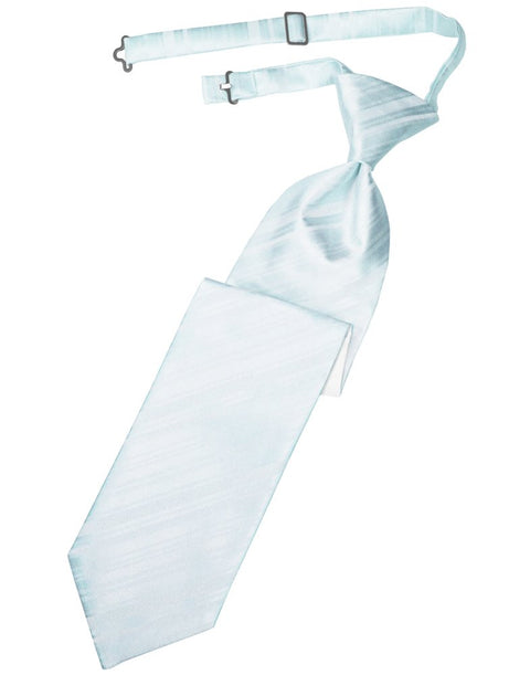 Light Blue Striped Satin Long Tie
