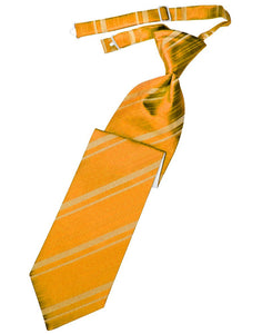Mandarin Striped Satin Long Tie