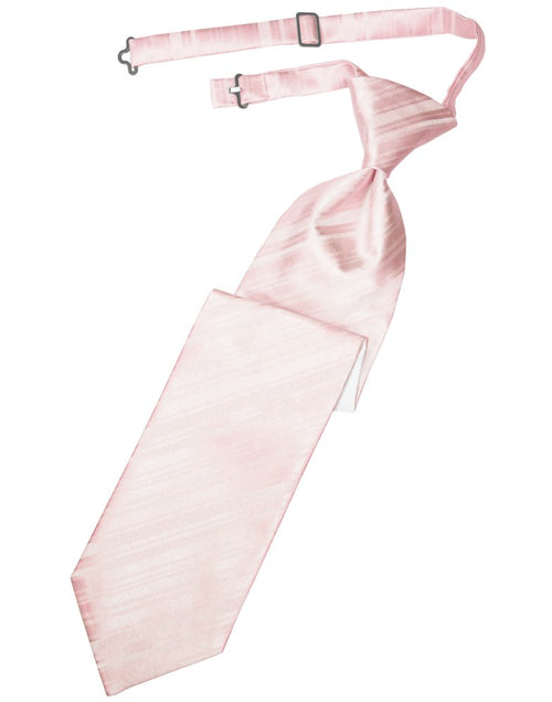 Pink Striped Satin Long Tie