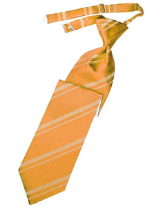 Tangerine Striped Satin Long Tie