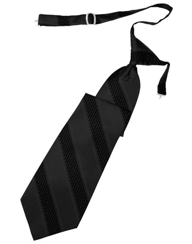 Black Venetian Stripe Long Tie