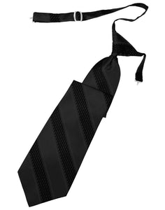 Black Venetian Stripe Long Tie