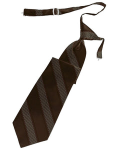 Chocolate Venetian Stripe Long Tie