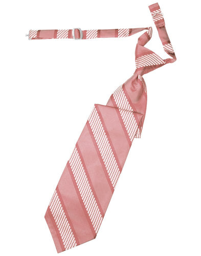 Coral Venetian Stripe Long Tie